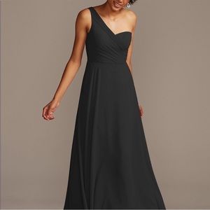One Shoulder Black Bridesmaids Dress Size 4